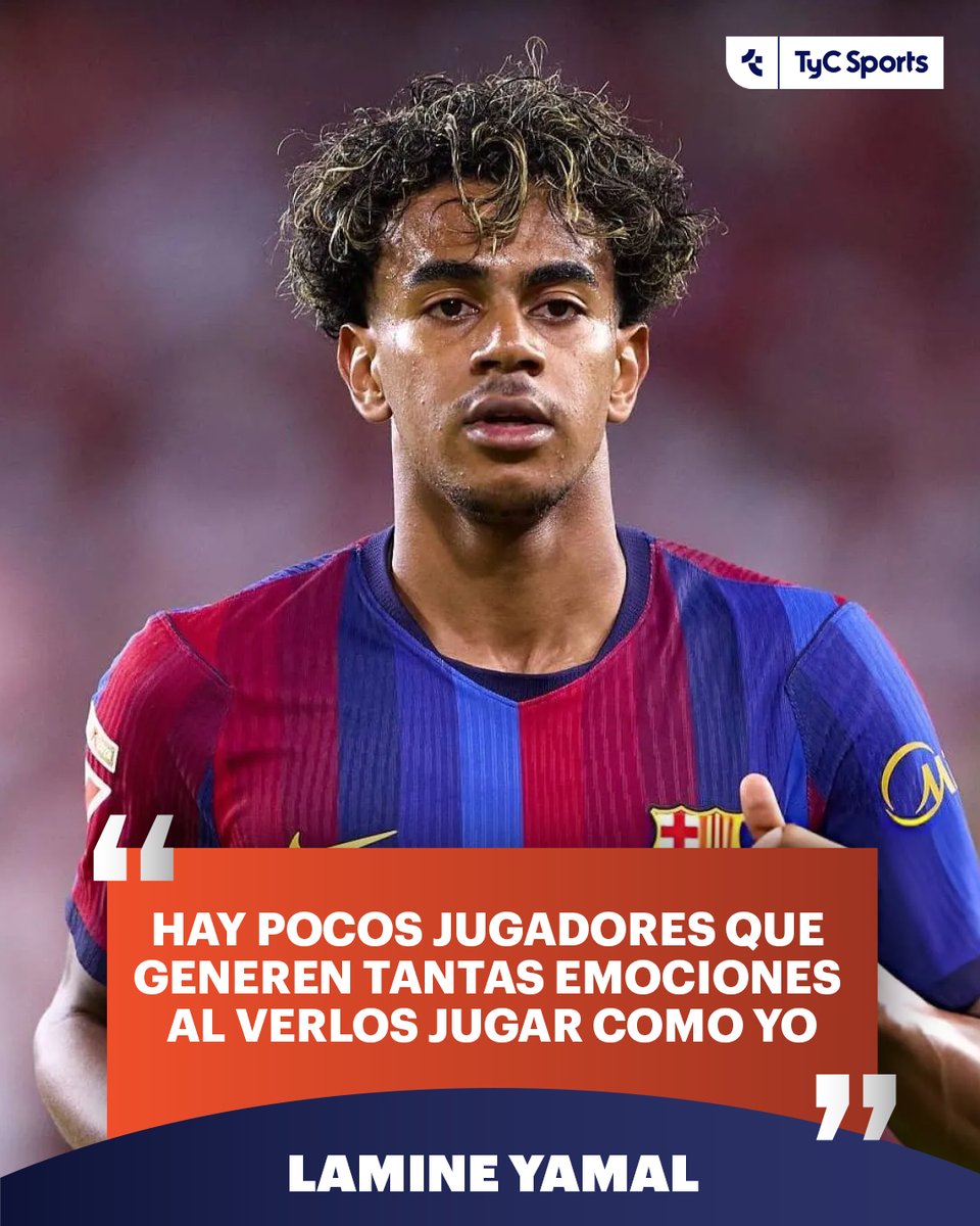 TyCSports's tweet photo. 🗣️🔥LAMINE YAMAL SE VOLVIÓ A CANDIDATEAR PARA EL BALÓN DE ORO

A poco más de un mes de la ceremonia del Balón de Oro, que se realizará el 26 de octubre en Inglaterra, Lamine Yamal volvió a mostrarse como uno de los grandes candidatos y explicó qué lo diferencia del resto, incluido Messi. "Hay pocos jugadores que generen tantas emociones al verlos jugar como yo. Messi siempre estará ahí y siempre tendremos el mismo placer al verlo jugar, pero creo que pocos jugadores aporten ese tipo de disfrute", afirmó, y agregó que Neymar fue su referente por esa misma capacidad de generar entusiasmo.

El delantero de Barcelona consideró que reunió méritos suficientes para quedarse con el premio de France Football, sobre todo en comparación con la temporada pasada: "Al final el año pasado creo que me faltó esa Champions que se la llevó el Paris Saint Germain, y ahora tenemos el Mundial, entonces las posibilidades están". Además, se mostró conforme con su rendimiento más allá del resultado final: "Ya no depende de mí, pero estoy tranquilo con lo que he hecho".

Por último, recordó su cruce con Messi en la final del Mundial de 2026 y le dedicó elogios: "Cuando le ves de cerca, ves porque es el mejor. Es un recuerdo que me llevo para toda la vida".

🎙️ Teledeporte
