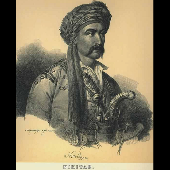 TheGreekPatriot's tweet photo. Νικήτας Σταματελόπουλος - (1782 - 25 Σεπτεμβρίου 1849).

Από Νέδουσα Μεσσηνίας, ο Τουρκοφάγος, ήταν Έλληνας Οπλαρχηγός, Πατριώτης, Ήρωας &amp; Ηγέτης της Ελληνικής Επανάστασης του 1821.

Ένας αδίστακτος μαχητής.

#Nikitaras #TurkEater #Greece #Hellenism #Greek #Orthodox #Revolution. https://t.co/eC1MquNnLB