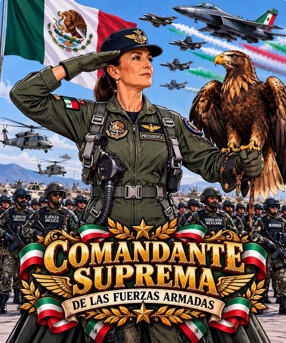 Oficial_Vicman's tweet photo. #ClaudiaLaMejorPresidentaDelMundo La comandante suprema de las fuerzas armadas de México 🇲🇽 https://t.co/9fM19E7qWm