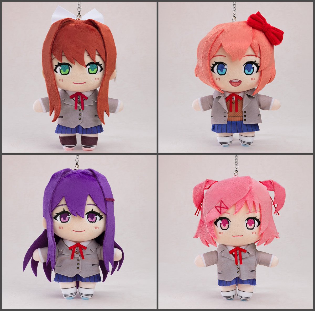GoodSmile_US's tweet photo. The adorable Plushie Keychains of Monika, Sayori, Yuri, and Natsuki from “Doki Doki Literature Club” are back! Be sure to carry around your portable club members wherever you go! Preorder now at GOODSMILE ONLINE SHOP US!

Shop: https://t.co/PXXi78PYIh

#DDLC #Goodsmile https://t.co/M96ES8a1ra