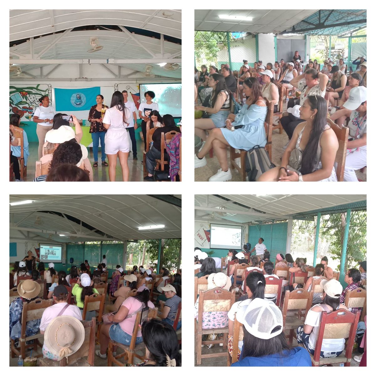 FMC_Cuba's tweet photo. Mujeres campesinas de #Colombia intercambian con campesinas de la CCS Arides Esteves del municipio Playa. Un encuentro solidaridario para compartir experiencias, desafíos, y fortalecer los vínculos entre nuestras organizaciones y pueblos. #CubaNoEstáSola #MujeresEnRevolución https://t.co/vfUf4Bj09P