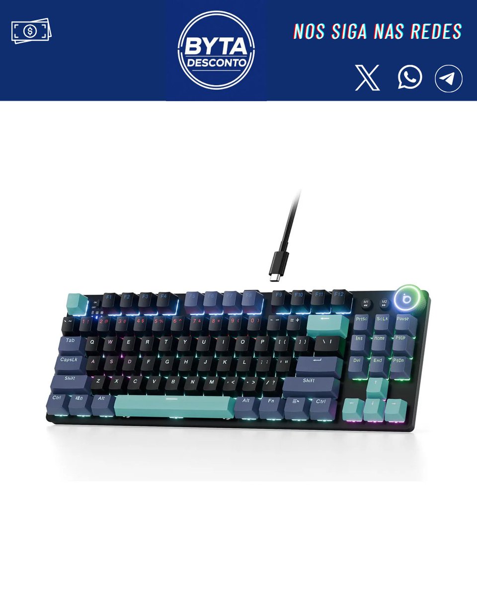 bytedesconto's tweet photo. ⌨️ MONTE SEU SETUP

Teclado Mecânico Gamer Rgb Tkl

❌ De: R$ 449,50
✅ Por: R$ 240,00 (47% OFF)

🏪 Loja: Mercado Livre

👉 https://t.co/cn8a7Wib3M

⚡ Preço sujeito a alteração a qualquer momento. https://t.co/uSpHU9GPbH