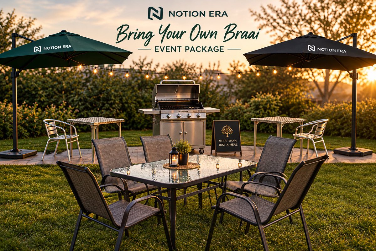 NotionEraSA's tweet photo. 🔥 BRING YOUR OWN BRAAI 🔥
YOUR MEAT • YOUR CREW • OUR SPACE

Braai Setup • Seating • Music • Atmosphere
NOTION ERA — Bring Your Own Braai Experience.
BOOK YOUR BRAAI SPOT

“This December, don’t braai at home. Bring the whole crew to Notion Era.” 
#NotionEra #BraaiDay #Venda https://t.co/3SaFx8CdNy