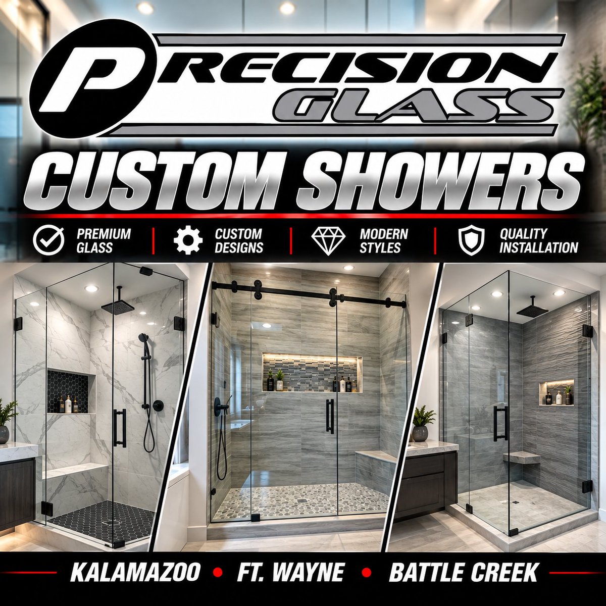 GetMyGlass's tweet photo. Call Precision Glass for your custom shower! #autoglass #mirror #precisionglass #upholstery #commercialglass #customshower #windows #windowtinting #battlecreek #kalamazoo #fortwayne https://t.co/GWQIeFh2hg