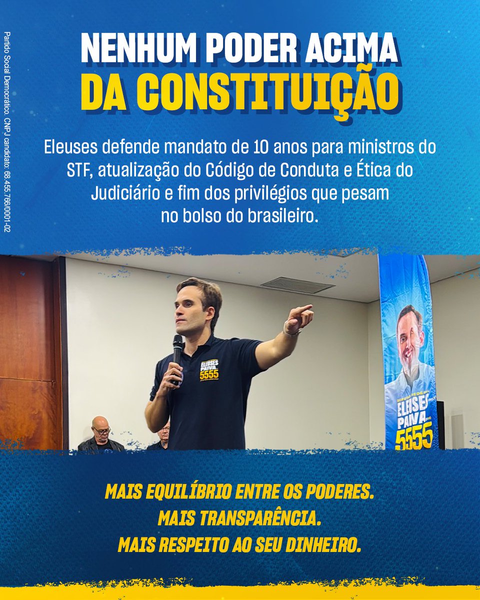 eleusespaivaf's tweet photo. Chega de promessa, aqui é solução!

Para Deputado Federal, vote Eleuses Paiva 5555.

PROPAGANDA ELEITORAL. Partido Social Democrático - CNPJ: 68.455.766/0001-02 https://t.co/EMsAJZMOPl