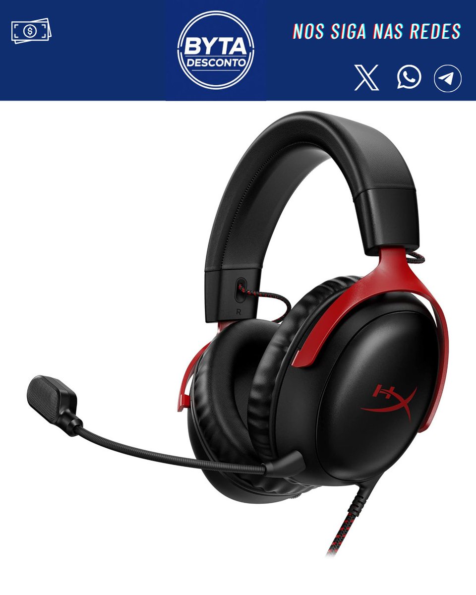 bytedesconto's tweet photo. ⌨️ MONTE SEU SETUP

Headset Gamer HyperX Cloud III

❌ De: R$ 489,00
✅ Por: R$ 408,98 (16% OFF)

🏪 Loja: Amazon

👉 https://t.co/uMmQEFBrMf

⚡ Preço sujeito a alteração a qualquer momento. https://t.co/s3aCBhMqOQ