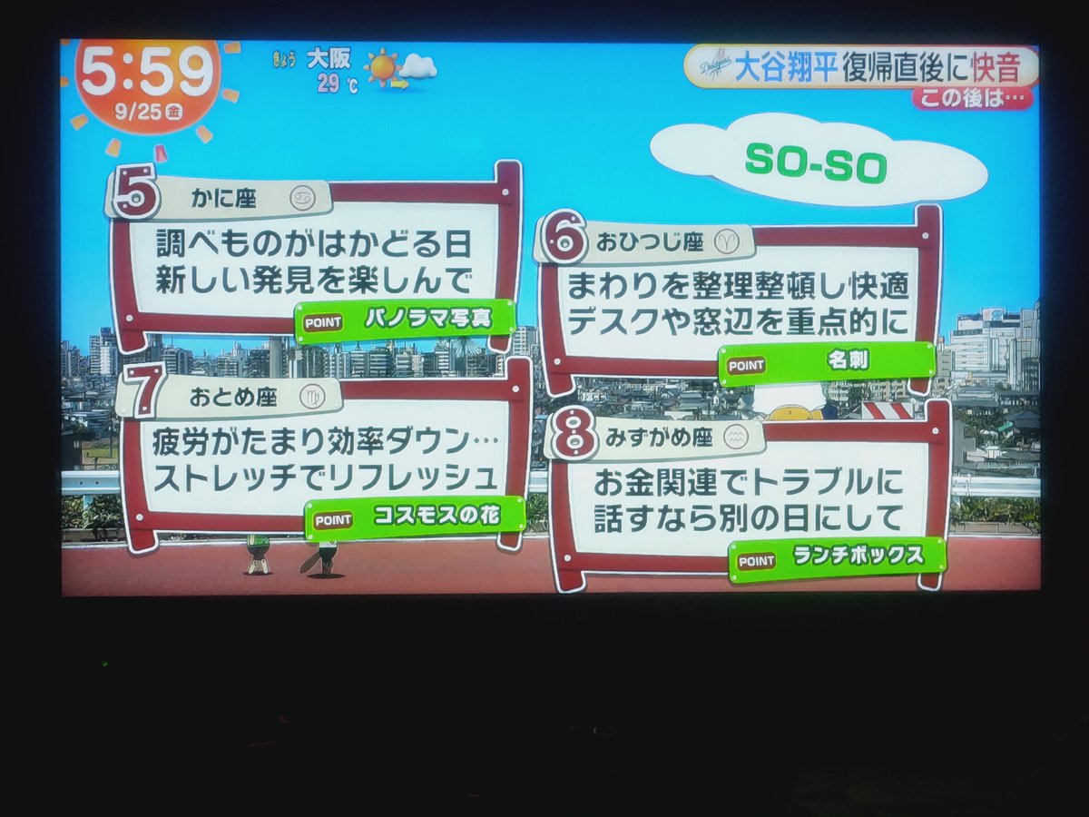 geruty226's tweet photo. 今日のめざまし(ロペまち)占い。 https://t.co/G5T9d9S7X9