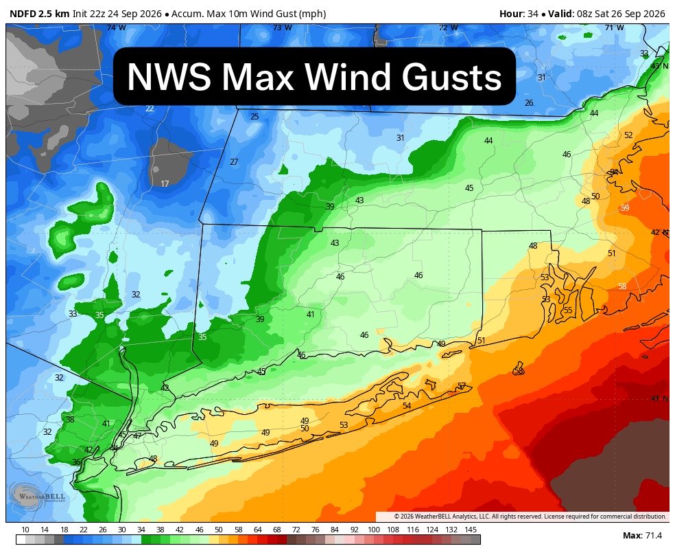 dspringzwx's tweet photo. Here is the latest NWS predictions:

-45-55mph wind gusts

-2.5-4.5” of rain https://t.co/0F9BEn8XbC