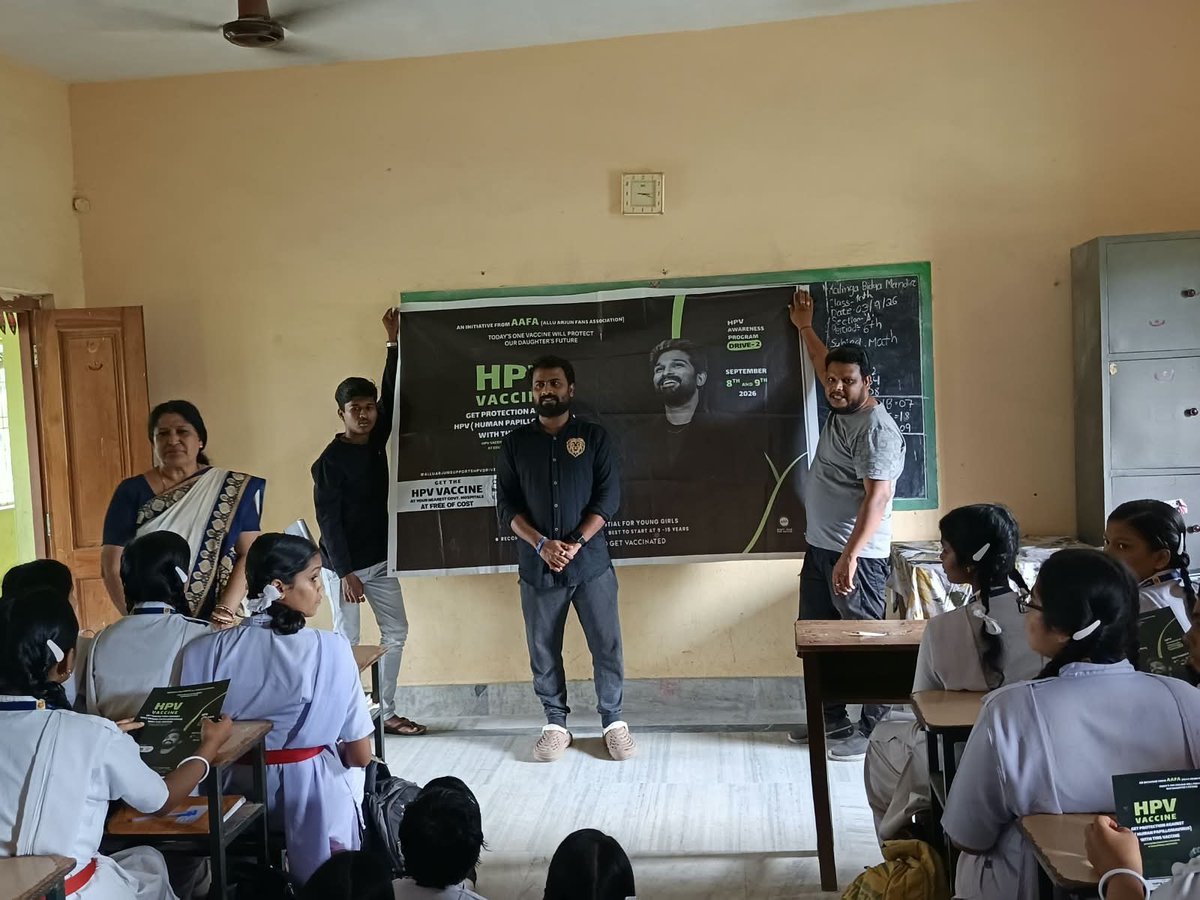 aafa_odisha's tweet photo. ALLUARJUN FANS ASSOCIATION BERHAMPUR ODISHA🖤

EVENT-21

 HPV AWARNESS PROGRAM COMPLETE SUCESSFULL✅

@alluarjun
@imsarathchandra
@ArjunKumar_AAA
@AAFAOnline

 #AAFASupportsHPVDrive
#HPVVaccine
#CervicalCancerAwareness
#SwasthNariViksitBharat https://t.co/7ebsfDtCLu