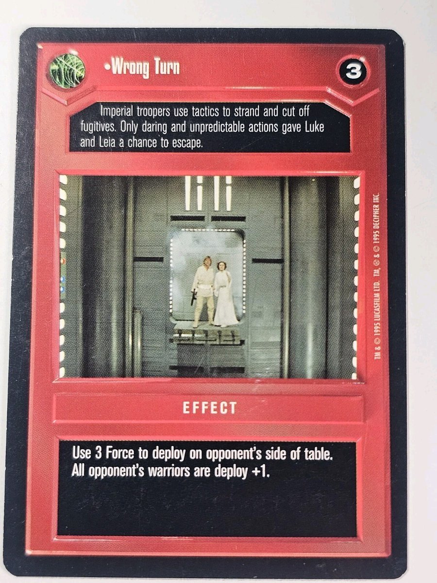 jadesfirecomics's tweet photo. SWCCG: Wrong Turn Premiere SW Star Wars CCG Decipher - We Combine Shipping https://t.co/9wpOl2gdk7 #STARWARS #SWCCG #CCG #STARWARSDECIPHER #CCGSALE https://t.co/LahjndxaGz