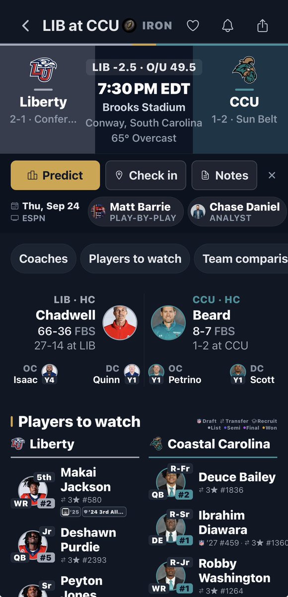 ironfbstats's tweet photo. Preview tonight’s Sun Belt vs CUSA matchup. All you have to do is open the app!
#cfb #scores #bestapp https://t.co/RBptOOdkDc
