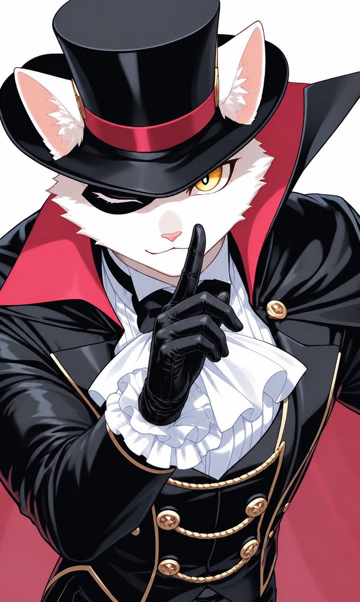 Netai8cqk's tweet photo. おはよー Good morning！こういう怪盗猫好きだなぁ、ラブヒロのウル��クラとか
#furry #AIart https://t.co/5fePnFudWw