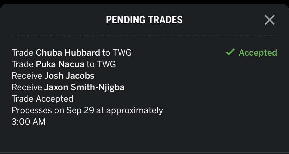 B1GnToasty's tweet photo. @JakesFFootball Rate my trade today? https://t.co/Q8CqrVDjot