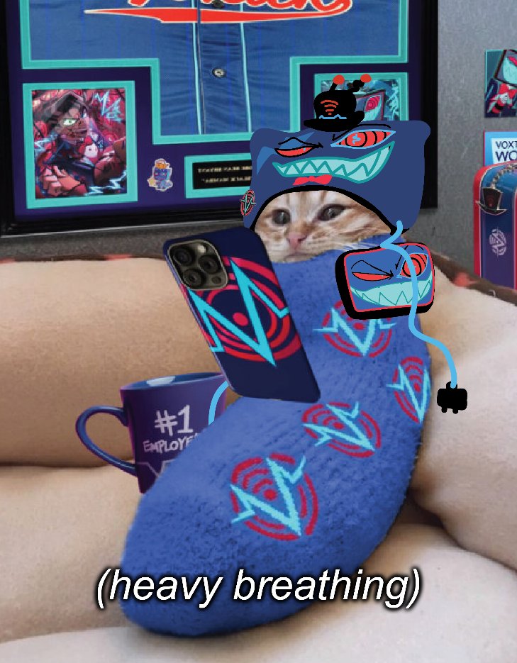 spottyraft's tweet photo. Me when #voxhazbin merches https://t.co/67CYDcPWcg