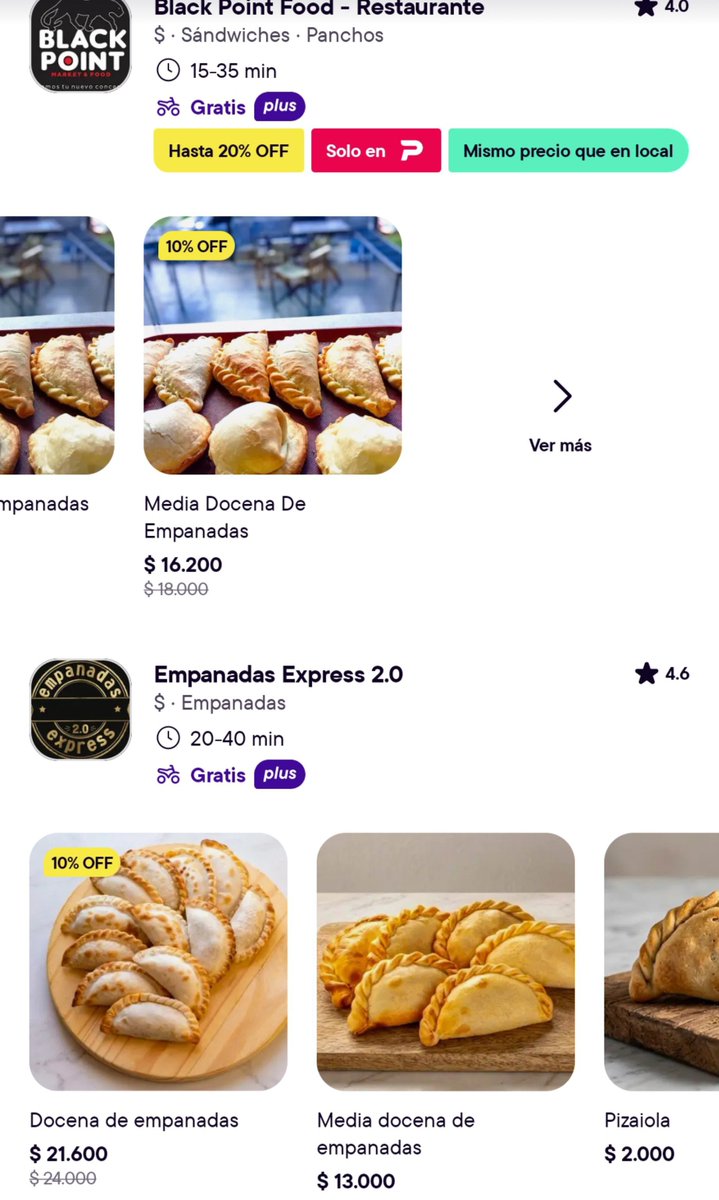 notlour's tweet photo. @LaEstamosViendo Dicen que las empanadas se pueden conseguir más baratas: si, las únicas que están con precios baratos son las que venden lo mismo que sabores express, ricatti, tienda de empanadas 
Nunca vi la docena de empanadas con precios tan desorbitados como los de estos últimos años https://t.co/cBv5xRLBZj