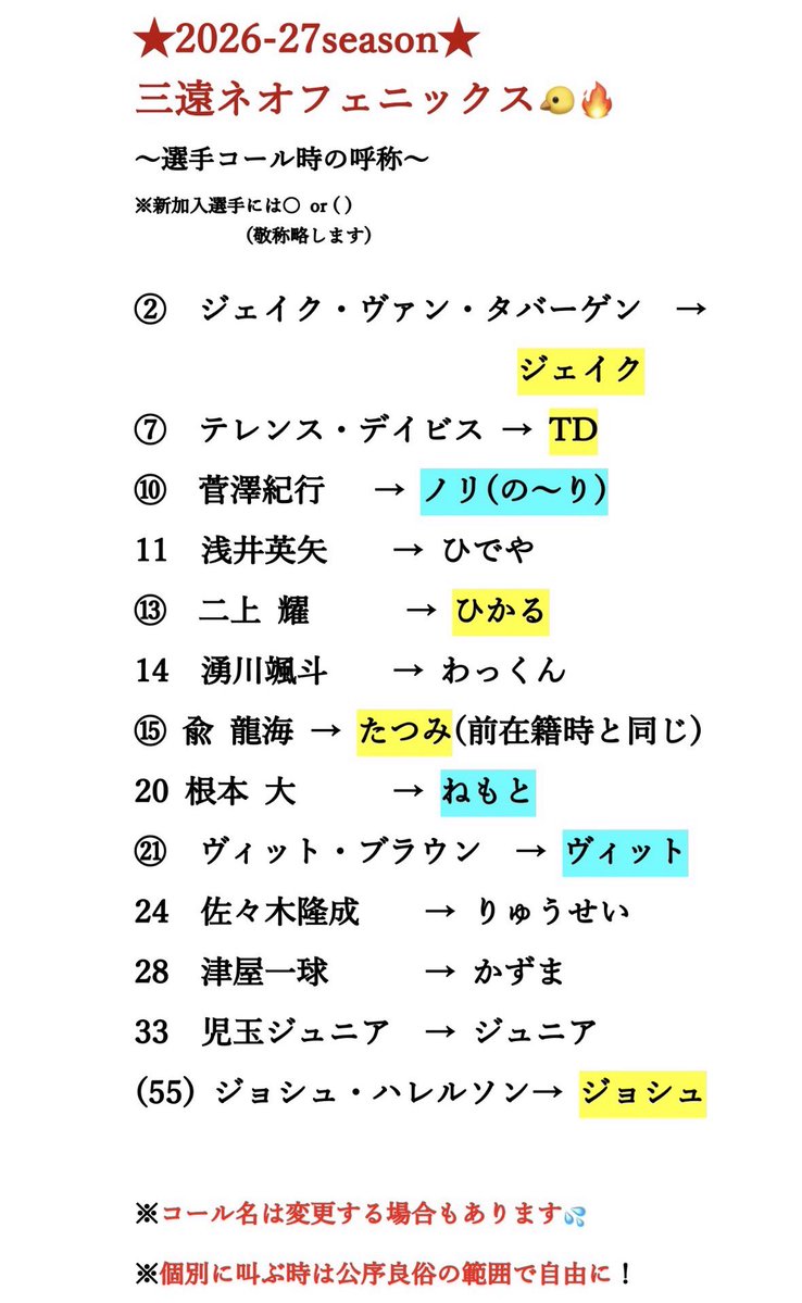 team_ifmth's tweet photo. 【フェニブーさんへ　拡散希望】
※アウェー戦での応援について📣

あらためて…
26-27seasonあけおめ🌅ですね！
そしてシン・バスケ🏀元年✨

今季も #三遠ネオフェニックス はアウェーから😂
現地参戦な方々、よろしくです🙇🏻‍♀️
⬇️⬇️画像ご参考に❣️

心をひとつに🤝We are one

よしい君も楽しみだね！ https://t.co/FeYz4hY4Hn