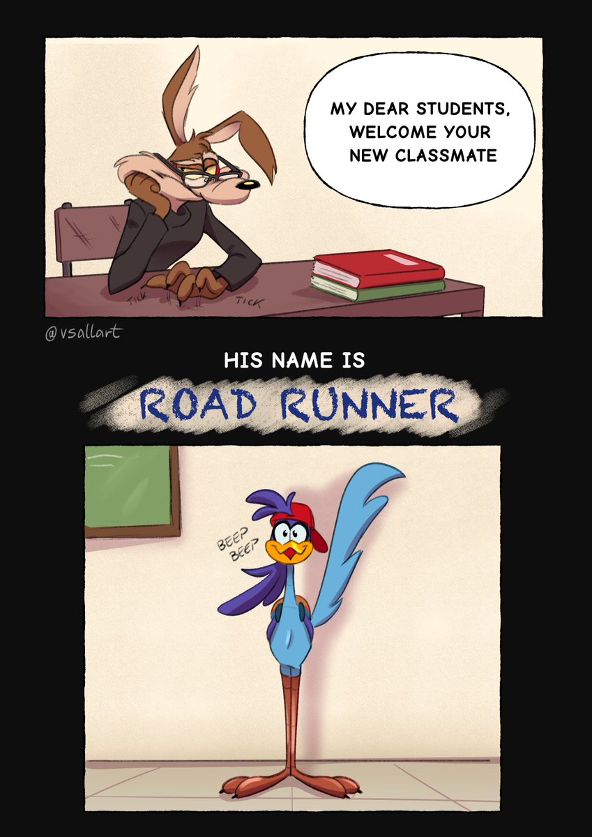 V_Sallart's tweet photo. Coyote Nerd &amp; RoadRunner Jock
Pilot chapter
#wilecoyote #roadrunner #wilerunner #wileroad #correcaminos
(1/7) https://t.co/c7vGarejJQ