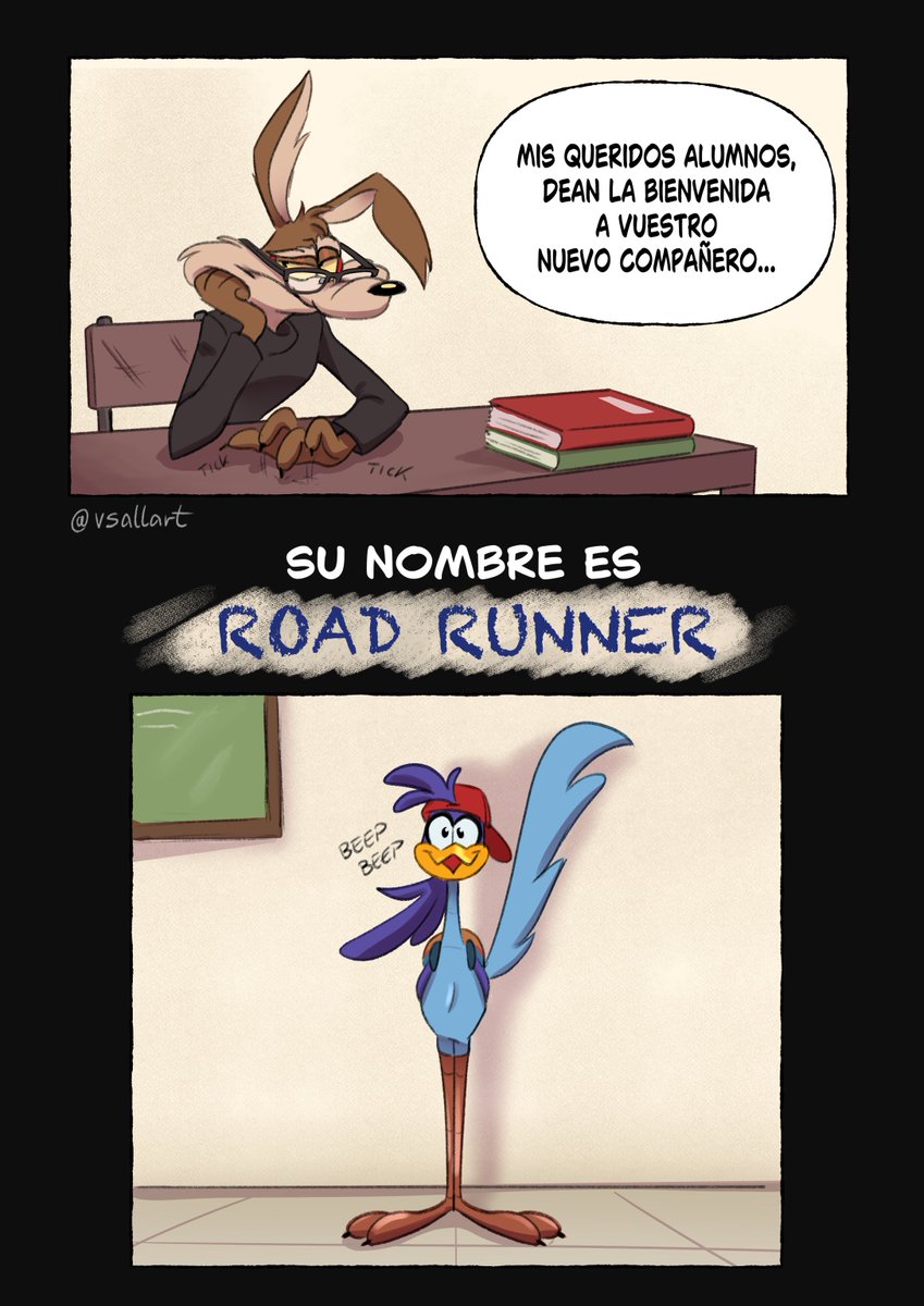 V_Sallart's tweet photo. Coyote Nerd &amp; RoadRunner Jock
Capitulo piloto
(ESPAÑOL) 
#wilecoyote #roadrunner #wilerunner #wileroad #correcaminos 
(1/7) https://t.co/3e3CnndAze