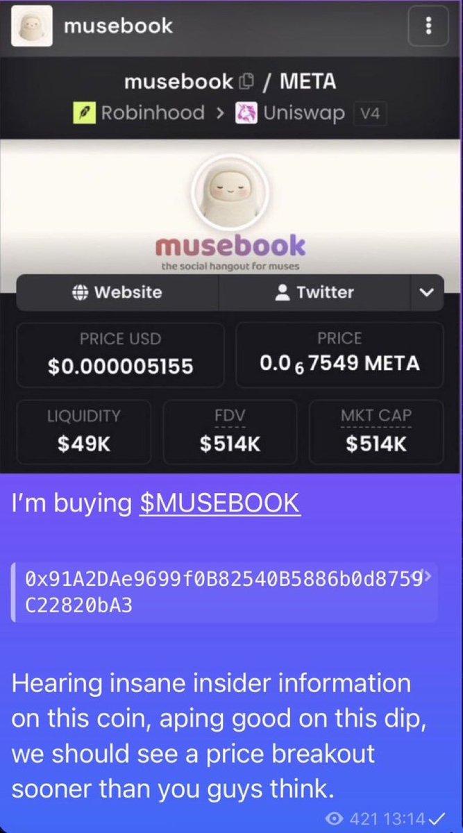 SOLWHALEDYOR's tweet photo. I called $MUSEBOOK at $500K - it went to 45 millions

I called $ORBIO at $750K - it went to 90 millions

I called $CATE at $400K - it went to 125 millions

I called $PAID at $200K - it went to 36 millions

Still fading me?

stay broke 😜 https://t.co/3c07HEkD8P