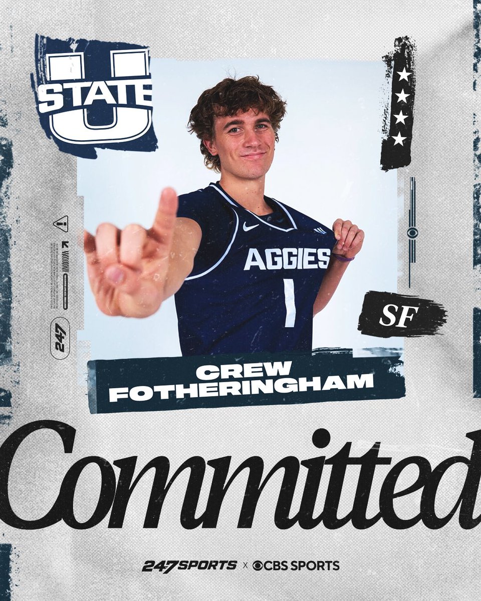 BJenkins247's tweet photo. 𝗡𝗘𝗪𝗦: Crew Fotheringham, the No. 96 overall recruit in the national 2027 class, tells @247Sports he has committed to #UtahState. 

"It felt like home as soon as I stepped foot on campus." - @CrewFoth 

𝗥𝗘𝗔𝗗 https://t.co/MktVxZyivf https://t.co/yKhXQMtcI0