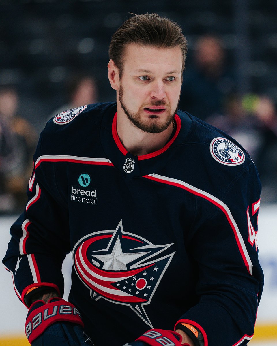 NHL's tweet photo. Your first look at Valeri Nichushkin with the @BlueJacketsNHL 👏 https://t.co/tC98R9yUo2