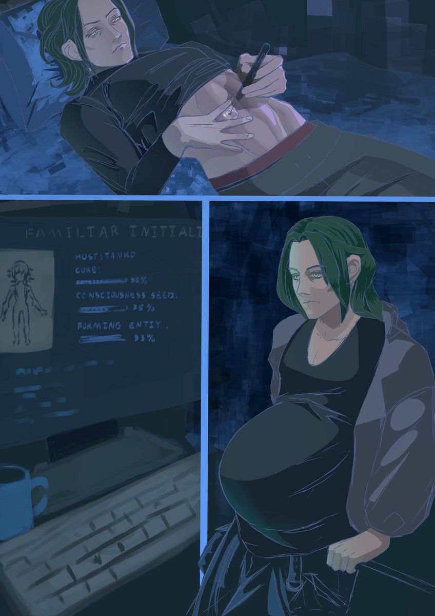morn_mory's tweet photo. #CyberpunkArt #MalePregnancy #Mpreg #OriginalCharacter #ComicArt https://t.co/r0LGHyk3YV