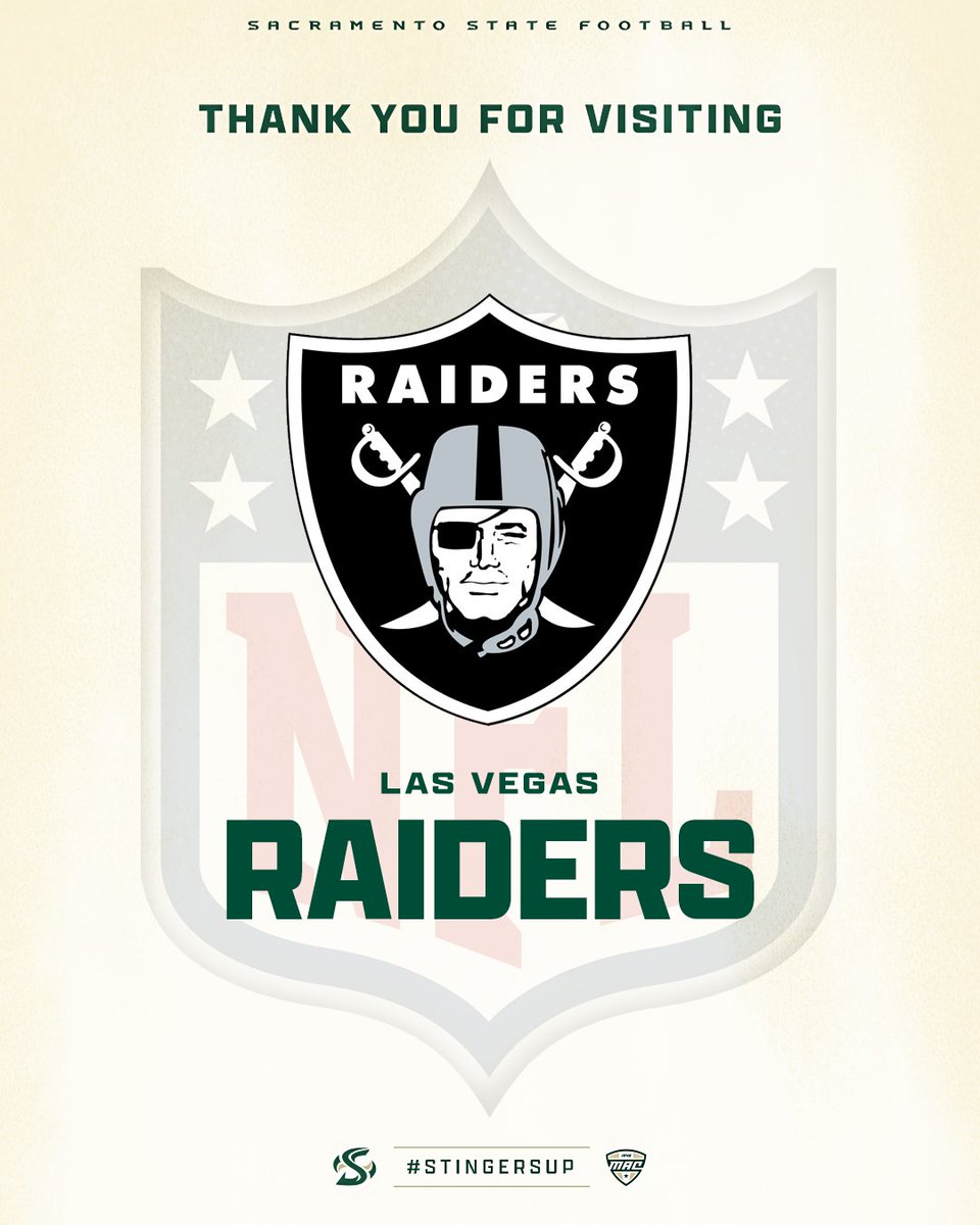 SacHornetsFB's tweet photo. Thank you @dallascowboys &amp; @Raiders for coming by practice to scout the Hornets!   We love showing off our prospects!      

🚨HS &amp; JUCO Recruits: get free tickets for 9/26 to see Sac State vs. U Mass: https://t.co/ScTcPMfTdP 

#StingersUp | #GreenLine | #ZoTime https://t.co/944tDqrMGw