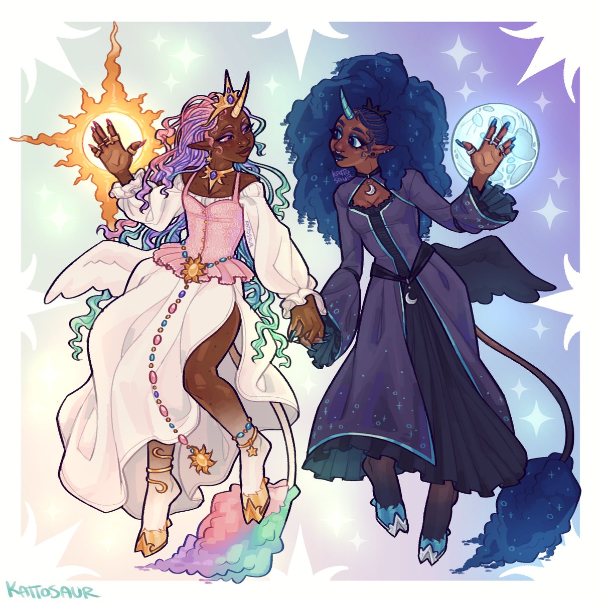 kattosaur's tweet photo. princesses celestia and luna ★+*•.˚ · https://t.co/6iVccSiLEf