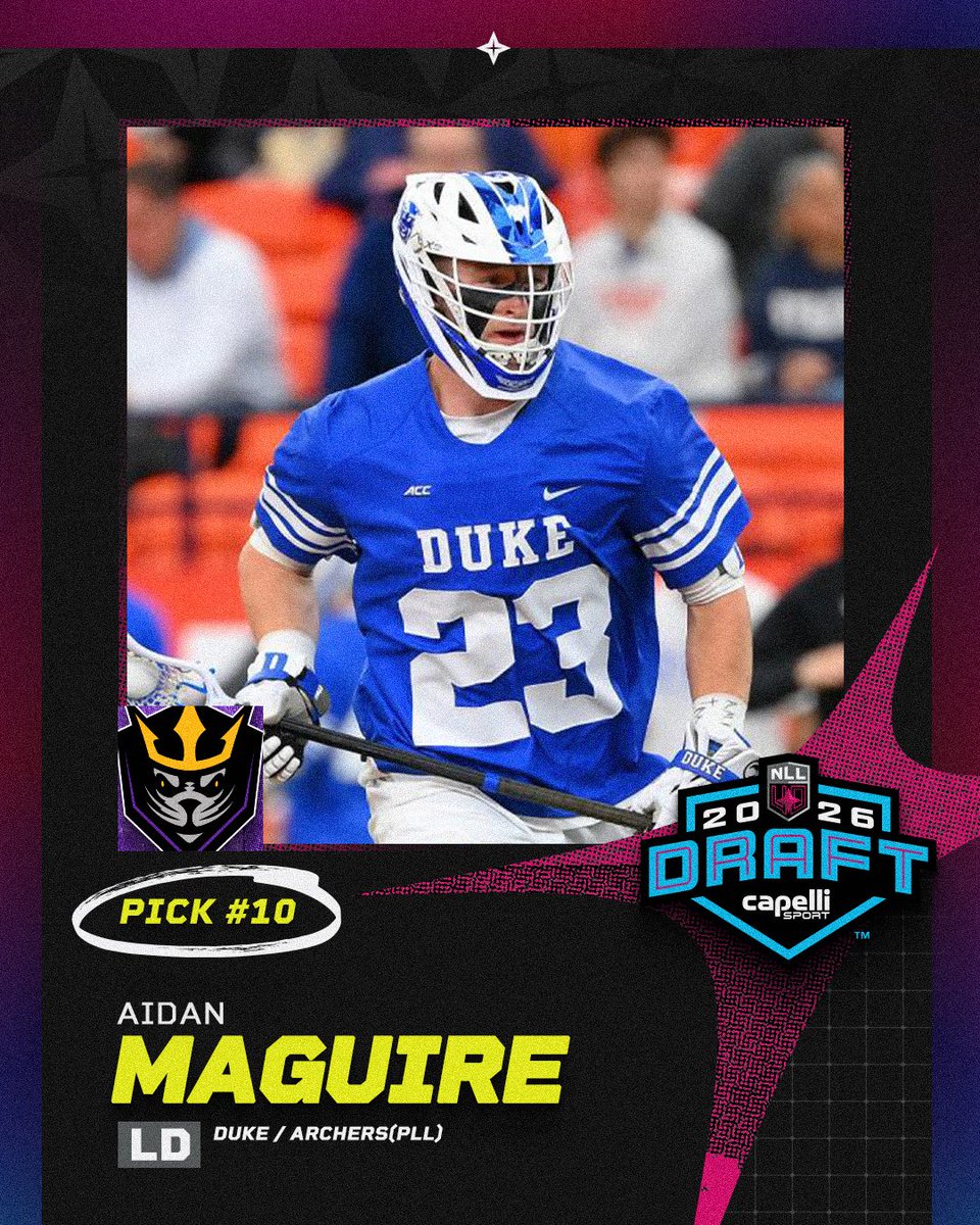 NLL's tweet photo. The San Diego Seals select D Aidan Maguire with the 10th overall pick in the 2026 NLL Entry Draft! https://t.co/ingUIi3XXx