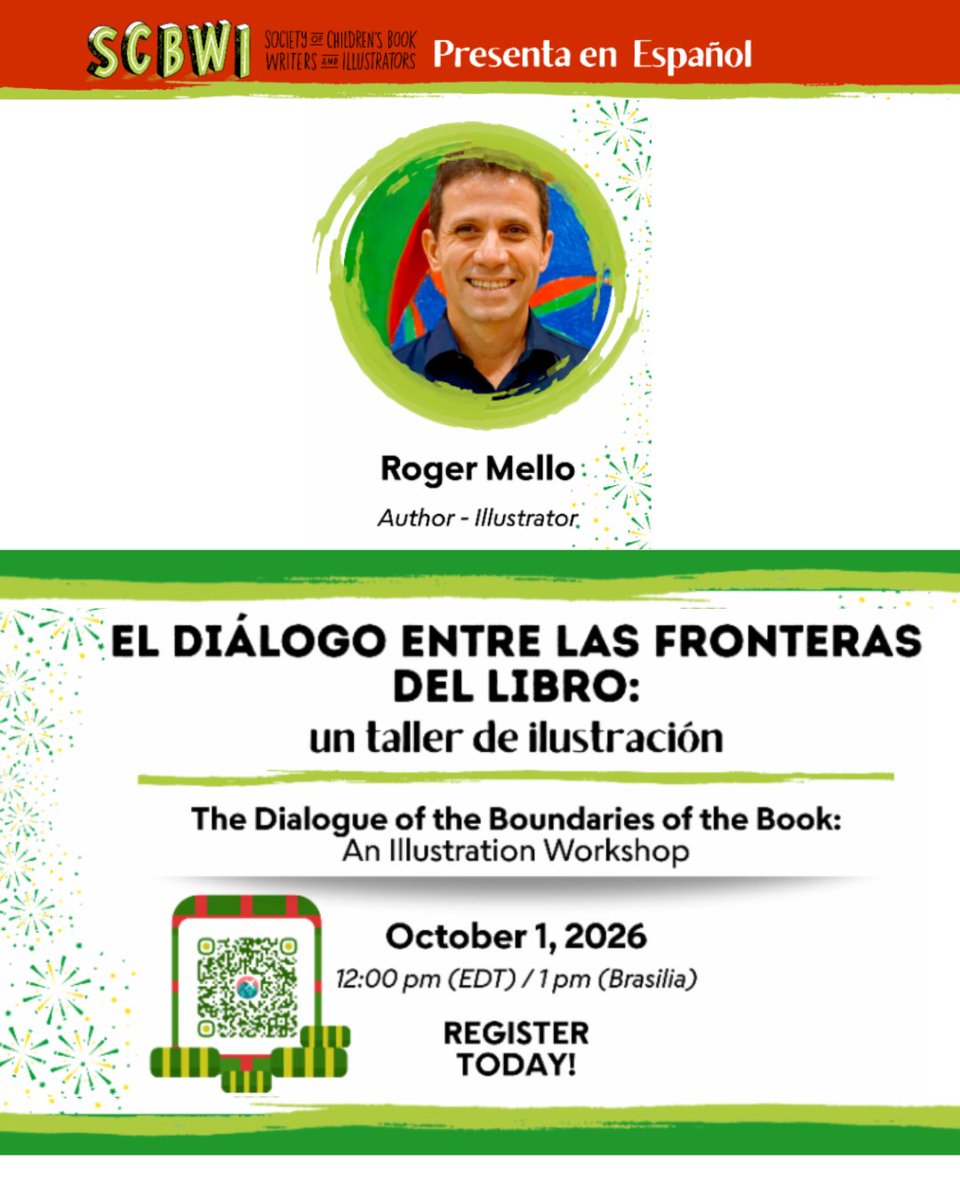 SCBWI_IL's tweet photo. Free Spanish Language Webinar on October 1st!

The Dialogue of the Language of the Book: An Illustration workshop

Join us on Zoom at 12pm (EDT) / Ipm Brasilia with author/illustrator Roger Mello!

Click the link below to register:
https://t.co/GdmFXDqQBy https://t.co/p2GtMqwI8g