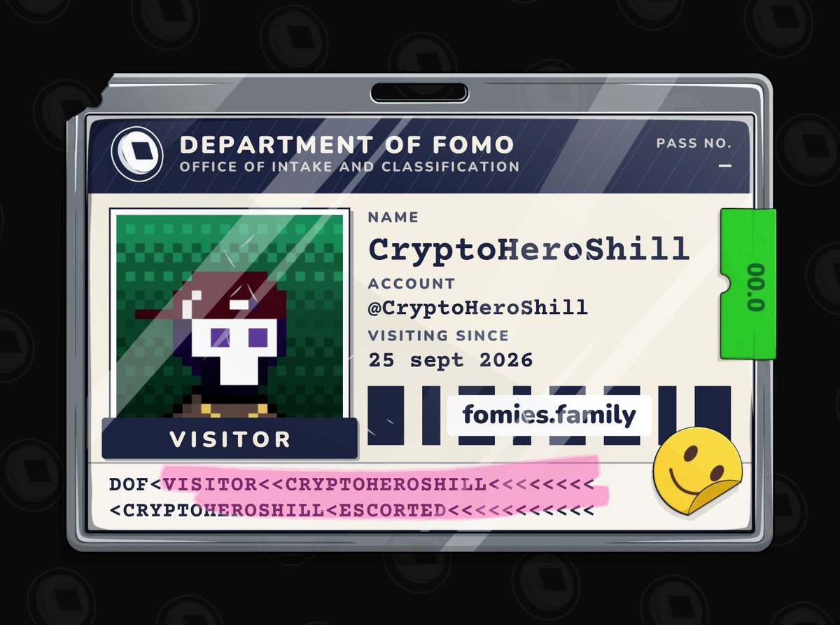 CryptoHeroShill's tweet photo. visiting the department of fomo. no case yet. must be escorted at all times. @FomiesNFT https://t.co/215nRdQ7ca