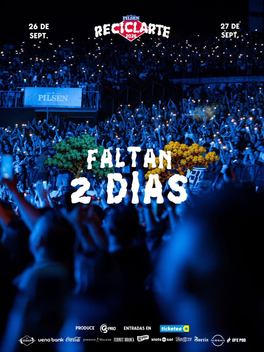 ReciclArtePY's tweet photo. ¡𝙀𝙉 2 𝘿𝙄́𝘼𝙎 𝙉𝙊𝙎 𝙑𝙊𝙇𝙑𝙀𝙈𝙊𝙎 𝘼 𝙀𝙉𝘾𝙊𝙉𝙏𝙍𝘼𝙍! ❤️‍🔥

¡𝙉𝙊𝙎 𝙑𝙀𝙈𝙊𝙎 𝙀𝙉 𝙀𝙇 𝘼𝙉𝙁𝙄! 😎

𝙐́𝙡𝙩𝙞𝙢𝙖𝙨 𝙚𝙣𝙩𝙧𝙖𝙙𝙖𝙨 𝙙𝙞𝙨𝙥𝙤𝙣𝙞𝙗𝙡𝙚𝙨 en @TicketeaPy https://t.co/muVxFBppgm 🎫 https://t.co/HBiNci3nbv
