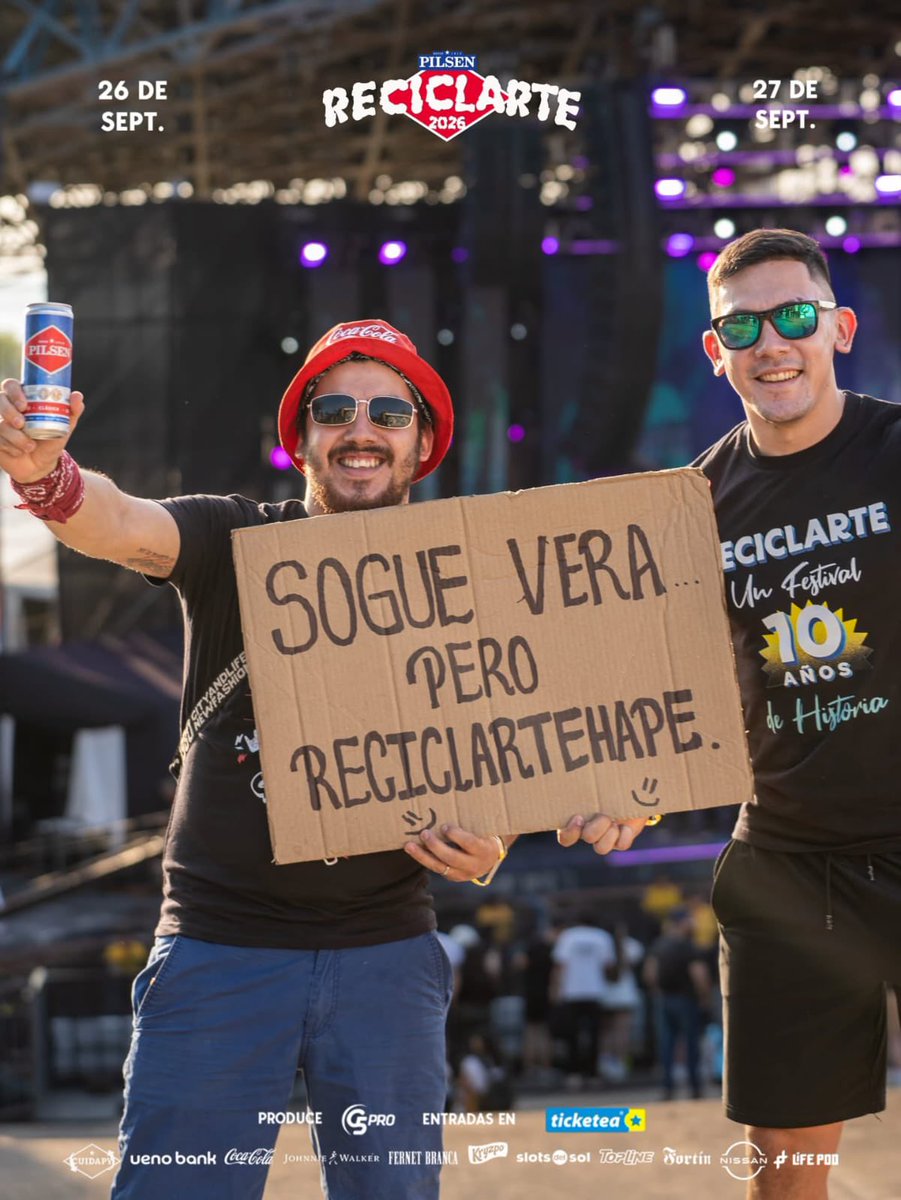 ReciclArtePY's tweet photo. ¡𝙀𝙉 2 𝘿𝙄́𝘼𝙎 𝙉𝙊𝙎 𝙑𝙊𝙇𝙑𝙀𝙈𝙊𝙎 𝘼 𝙀𝙉𝘾𝙊𝙉𝙏𝙍𝘼𝙍! ❤️‍🔥

¡𝙉𝙊𝙎 𝙑𝙀𝙈𝙊𝙎 𝙀𝙉 𝙀𝙇 𝘼𝙉𝙁𝙄! 😎

𝙐́𝙡𝙩𝙞𝙢𝙖𝙨 𝙚𝙣𝙩𝙧𝙖𝙙𝙖𝙨 𝙙𝙞𝙨𝙥𝙤𝙣𝙞𝙗𝙡𝙚𝙨 en @TicketeaPy https://t.co/muVxFBppgm 🎫 https://t.co/HBiNci3nbv