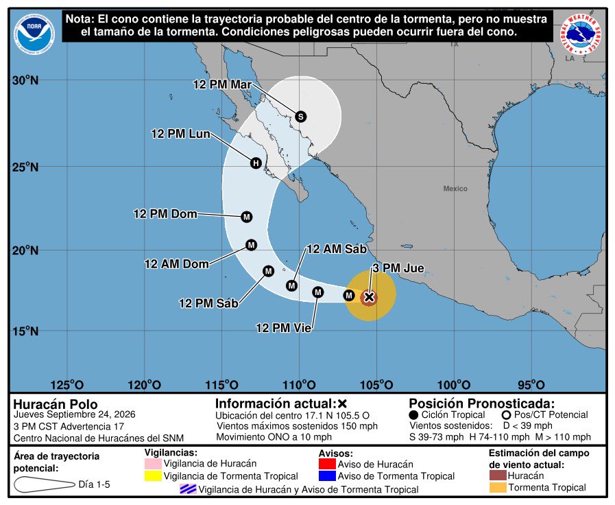 cepcsonora's tweet photo. 🌀 - #Clima | *Huracán Cat. 5 - "Polo" - 009*

Nota completa:

https://t.co/N6JdjkosgY https://t.co/ehXIJjuoVC