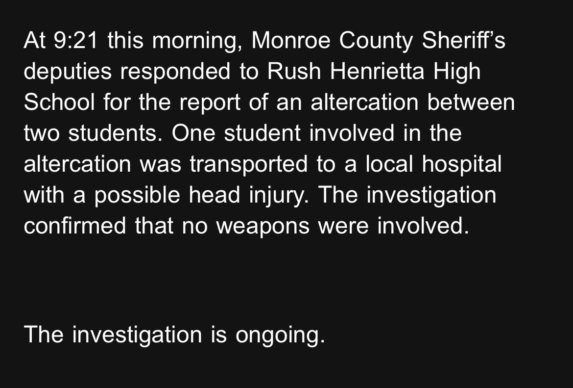 mcfw's tweet photo. MCSO press release about an incident at RH high school. #roc https://t.co/s7RDVVY23R
