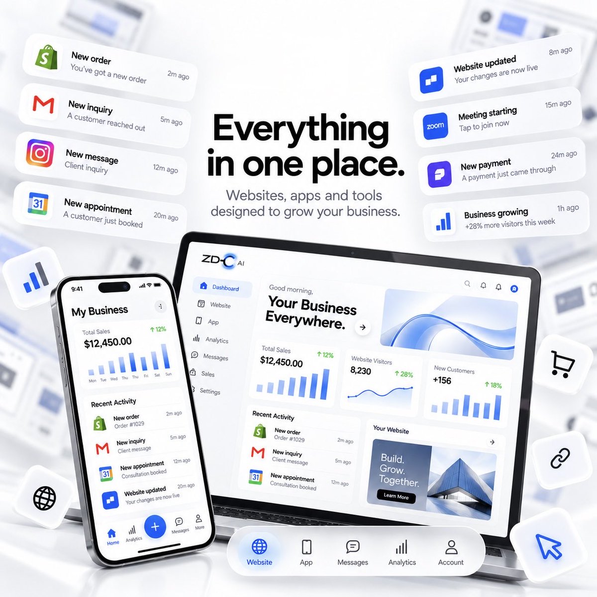 zedorydc's tweet photo. Everything your business needs. Connected in one place.

From your website and mobile app to customer messages, appointments, payments, analytics, and more. We are building a smarter way to manage and grow your business.

Your business. Everywhere. https://t.co/s6xRW1Z6lg