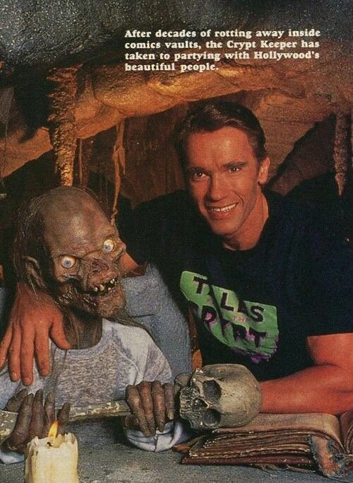 radiodormouse's tweet photo. 1/
The Switch (Tales from the Crypt S2E2) is notable for two reasons: it’s one of only two directorial efforts by Arnold Schwarzenegger. The other was Christmas in Connecticut, a TV movie he directed two years later in 1992. (That’s a lot of twos...) #TalesFromTheCrypt #HorrorTV https://t.co/wStWGuz08U