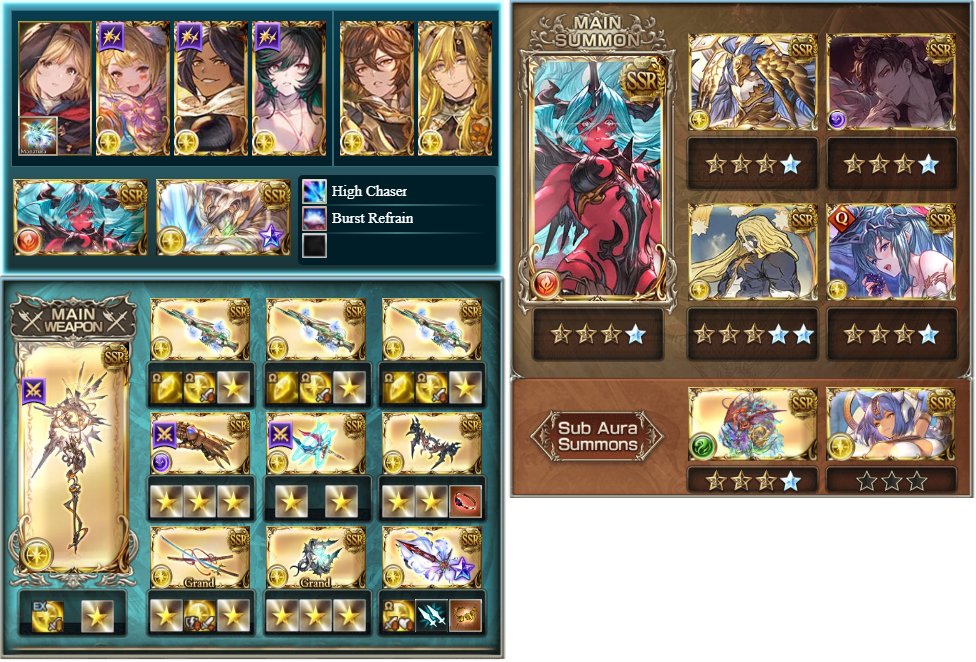 dy__dk's tweet photo. NM200 Light Magna Setup 0:50
光古戦場 200HELL マグナ 0:50

Swap Harmonia for 2nd Basara if you have it. 0star Bastet is also probably swappable. https://t.co/fx8kTgqE9U
