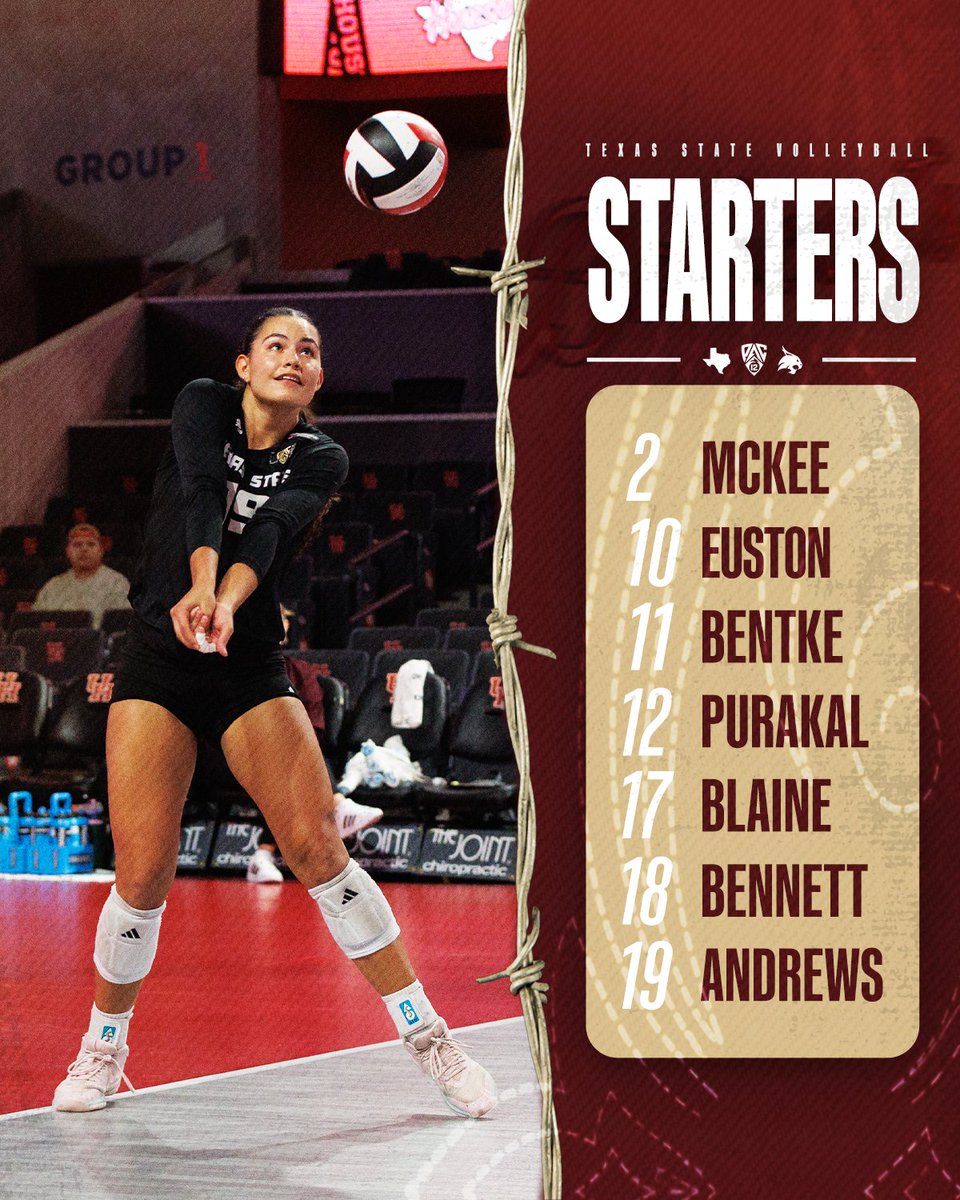 TexasStateVball's tweet photo. Match 12.
π Utah State
πΊ https://t.co/cFFss6UeZv
π https://t.co/8J3CUtpVjZ
#EatEmUp | #IMPACTFUL https://t.co/R8zFJbIMel