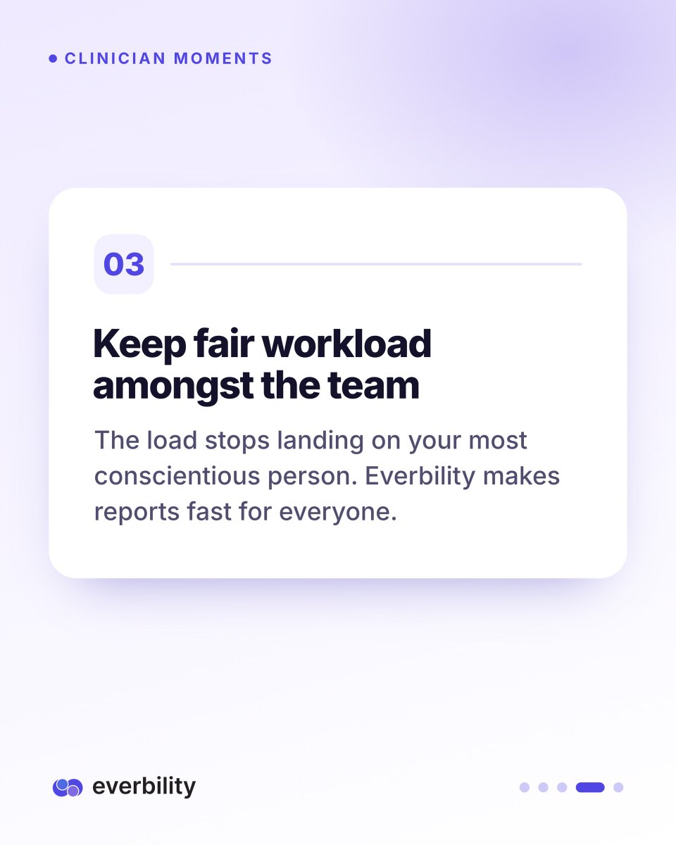 everbility's tweet photo. Every clinician knows this one: the outstanding column is always longer than the finished column.

Everbility lets your whole team draft therapy reports from shared templates, so the backlog shrinks inside work hours instead of spilling into evenings.

Clear the backlog by 5pm. https://t.co/i4AHJCyq0b