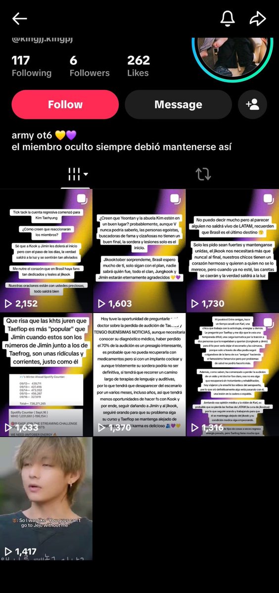 jiminangcl's tweet photo. armys constantly working with tkkrs to set jm up for hate and dts because tkkrs are jobless and make accounts to send dts to their own fave, but anyone with a working braincell would have searched the username on ig and would have found out it’s a spanish tkkr immediately https://t.co/OYWvkFIyev