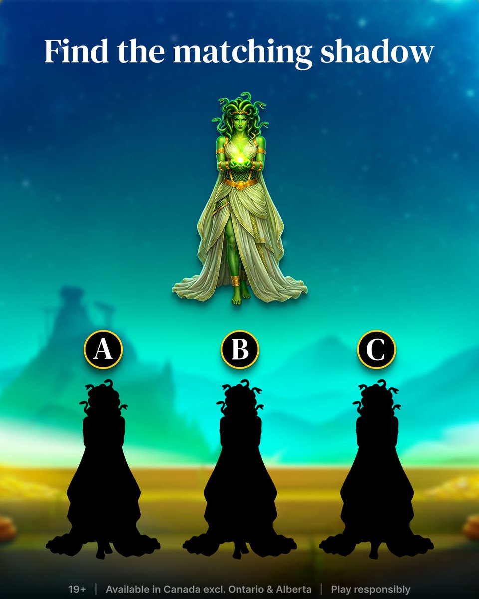 playbettycom's tweet photo. 🐍 Which shadow belongs to Medusa? Drop your answer in the comments below!👇

Then head over to https://t.co/ohx6q8nG96 to play Medusa Gold and turn those matching skills into wins! 💎✨
-
🐍 Quelle est la bonne ombre de Méduse? Dis-nous ta réponse en commentaire!👇

Rends-toi ensuite sur https://t.co/nL7LVpD3mE pour jouer à Medusa Gold et transformer tes victoires! 💎✨

#betty #playbetty #medusagold