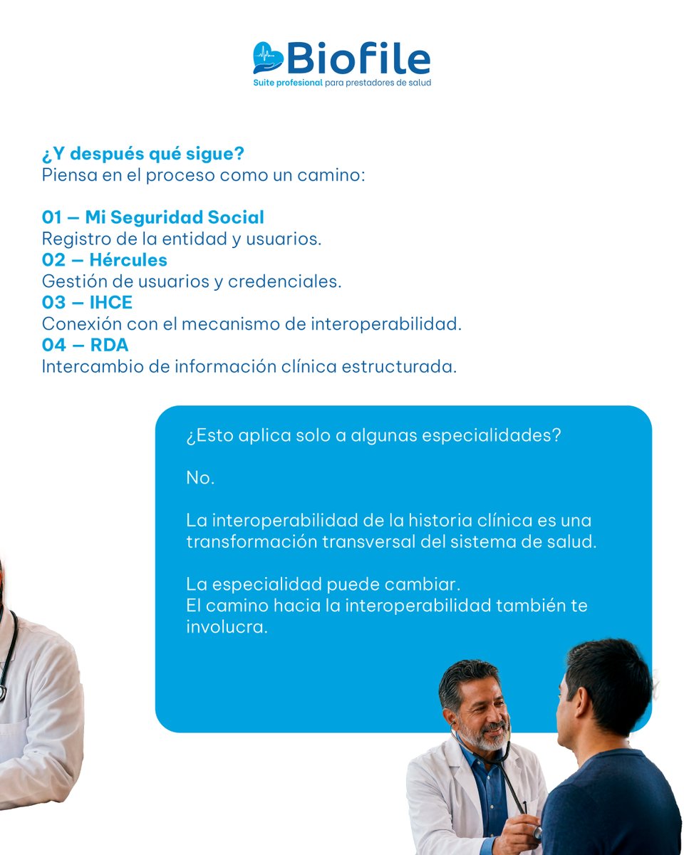 BiofileComCo's tweet photo. La interoperabilidad tiene un paso cero.
Antes del RDA, antes de Hércules, antes de todo: Mi Seguridad Social.
¿Ya hiciste tu registro?
Desliza y descubre por dónde empezar. Y si tienes dudas, Biofile te acompaña.
#Biofile #Interoperabilidad #IHCE #RDA #SoftwareMédico https://t.co/ikPthH8t1R
