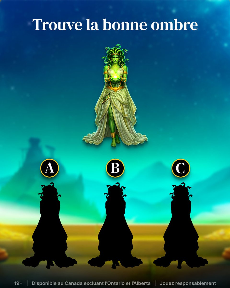 playbettycom's tweet photo. 🐍 Which shadow belongs to Medusa? Drop your answer in the comments below!👇

Then head over to https://t.co/ohx6q8nG96 to play Medusa Gold and turn those matching skills into wins! 💎✨
-
🐍 Quelle est la bonne ombre de Méduse? Dis-nous ta réponse en commentaire!👇

Rends-toi ensuite sur https://t.co/nL7LVpD3mE pour jouer à Medusa Gold et transformer tes victoires! 💎✨

#betty #playbetty #medusagold