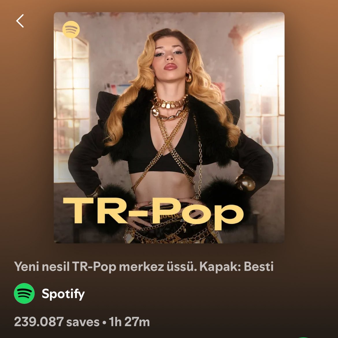 bbestinews's tweet photo. Spotify Tr-Pop playlisti kapağından Besti🚨🚨🚨 https://t.co/Ml0LgqKEJZ