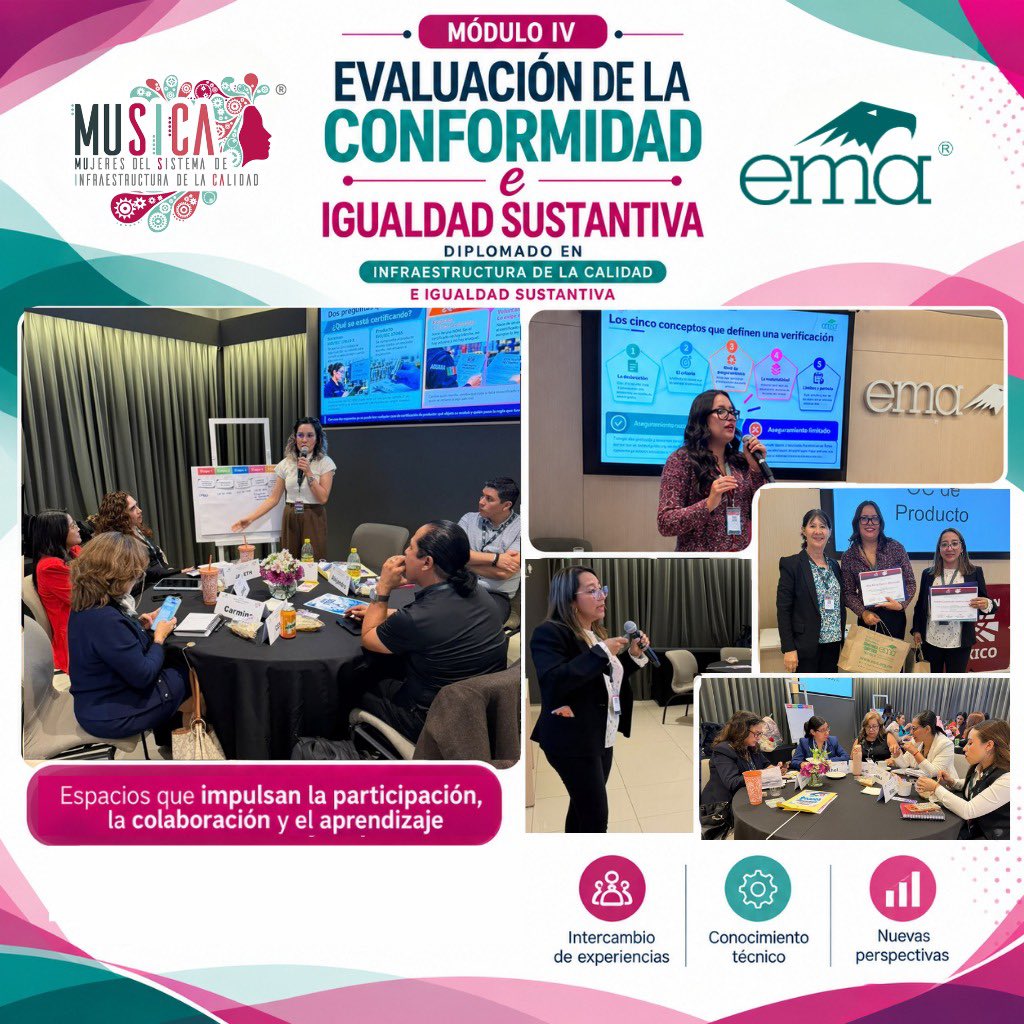 mujeres_snic's tweet photo. ✨ Continuamos con el Módulo IV: Evaluación de la Conformidad del Diplomado en Infraestructura de la Calidad e Igualdad Sustantiva. Junto con @ema_ac , fortalecemos conocimientos y liderazgo de mujeres en espacios técnicos, impulsando formación, colaboración e igualdad sustantiva https://t.co/SiQANTc3gQ