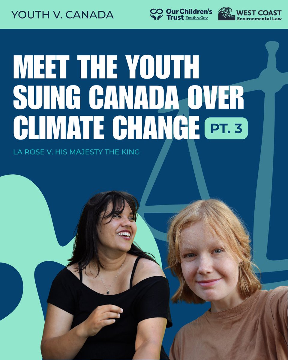 youthvgov's tweet photo. Ceci and Sadie are two of the young Canadians taking their federal government to trial on October 26 in Vancouver BC, over its role in fueling the climate crisis. This October, they'll make history in court. Will you be there with them? RSVP: https://t.co/sucFNqUDVO @WCELaw https://t.co/7xFAxdaYhB
