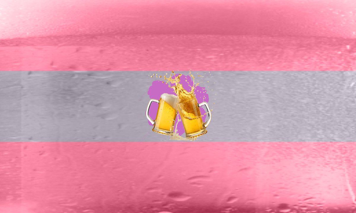 castorencavale's tweet photo. this is my sapphic flag for sapphic people who like beer https://t.co/6tASq1tsJX