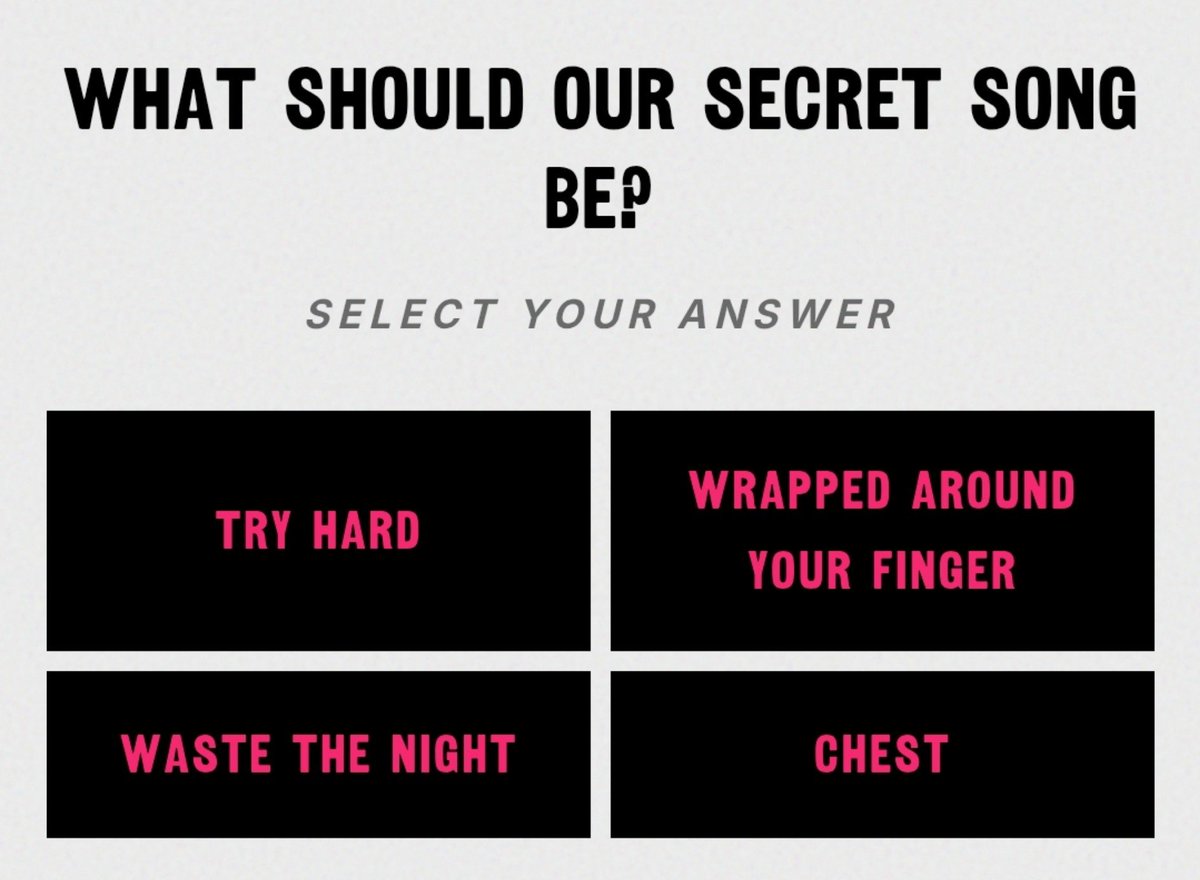 5SOSBrasilFam's tweet photo. Opções para música secreta do show de hoje:

★ Try Hard
★ Wrapped Around Your Finger
★ Waste The Night
★ Chest

#BogotaIsAStar #EASBogota #EASTour https://t.co/lrKVaEUOoN