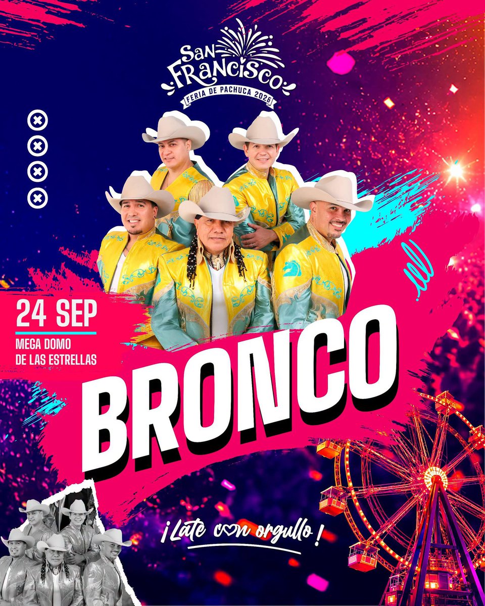 Transversal_hgo's tweet photo. 🎡 🎉 ¡Inicia la Feria De San Francisco Pachuca Hidalgo! No te pierdas la presentación de #Bronco en el Mega Domo de las Estrellas

🔗 https://t.co/k6iT1yfZRE

#Hidalgo #Pachuca #FSFP2026 #LateConOrgullo #EnTransversal 👈🏼 https://t.co/CiDDstEzpV